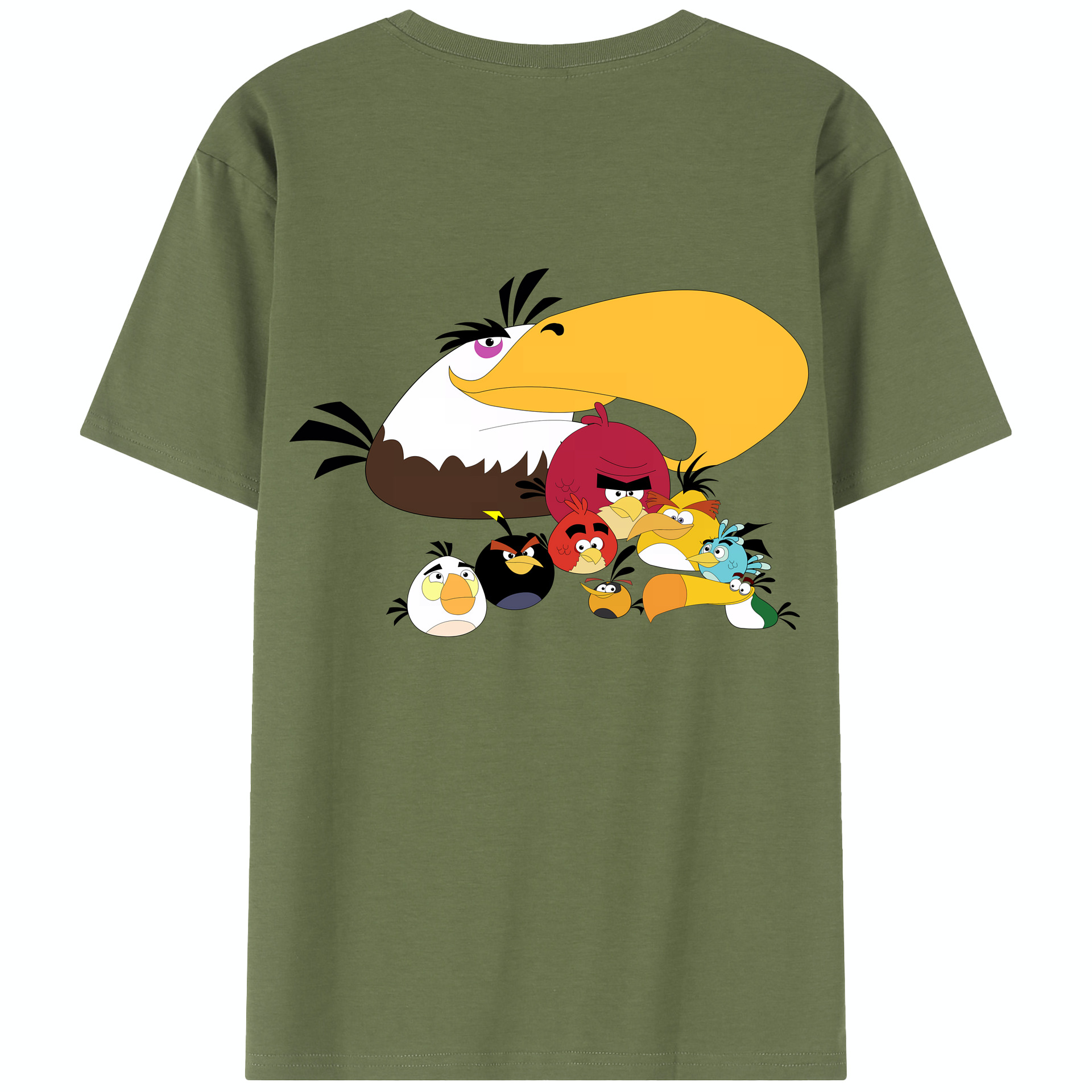 （画像用） Angry Birds アングリーバード 綿100％半袖Tシャツ（背面プリント）